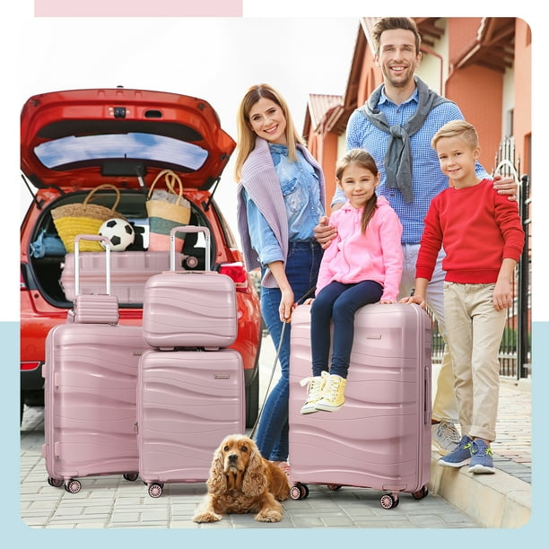 Joyway - 5-Piece Luggage Set PP Hardshell Spinner Suitcase with