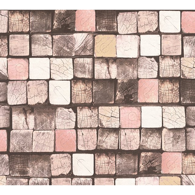 Best OF Wood'n Stone - Rouleau de Papier Peint Coloré en Pierre de Bois Moderne