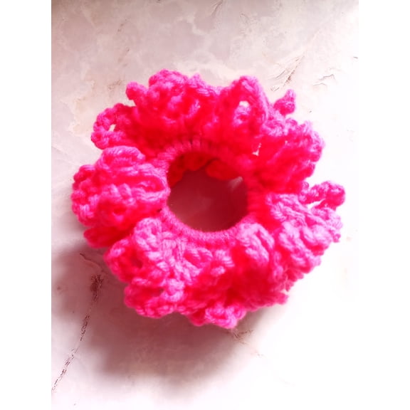 Nylo & Co. Crochet Scrunchies in Hot Pink - Set of 2