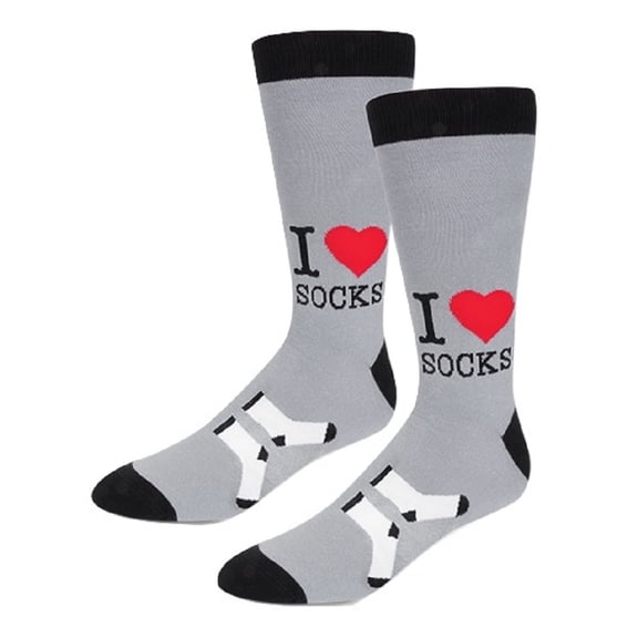 ARCHIE MCPHEE I Love Socks Men's Socks with Heart in Gray and Black