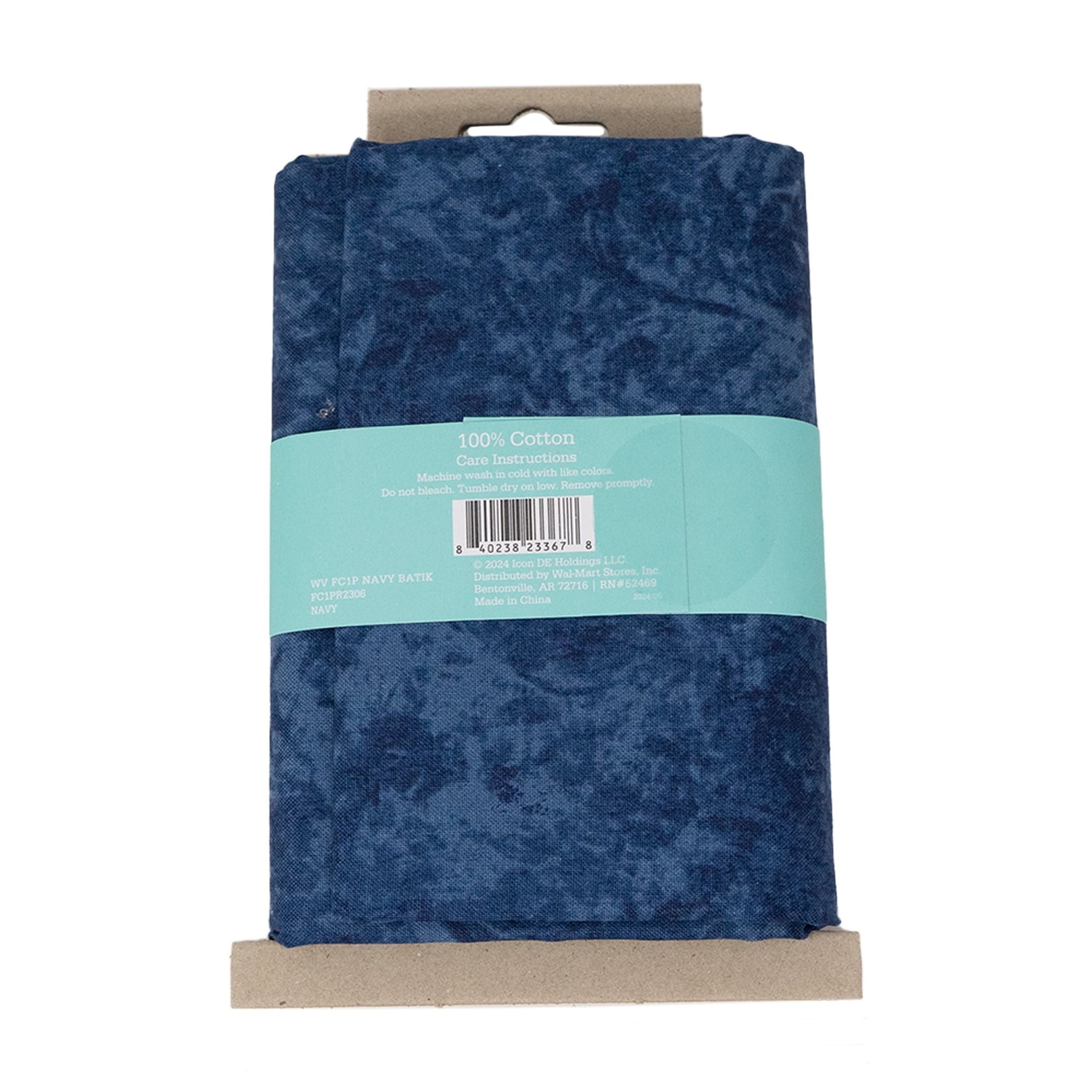 Waverly Inspirations 1 Yard Cut 100% Cotton Prints Fabric, Navy Batik, 44" Wide for Quilting & Sewing