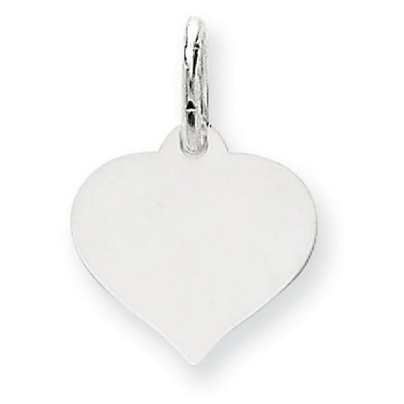 14K White Gold Heart Disc Charm