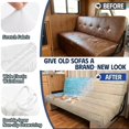thumbnail image 3 of XYZCANDO Coastal Starfish Print RV Sofa Slipcover Set, Stretch Camper Bench Cushion & Backrest Protector, Washable Recreational Vehicle Upholstery Cover for Travel, 3 of 7