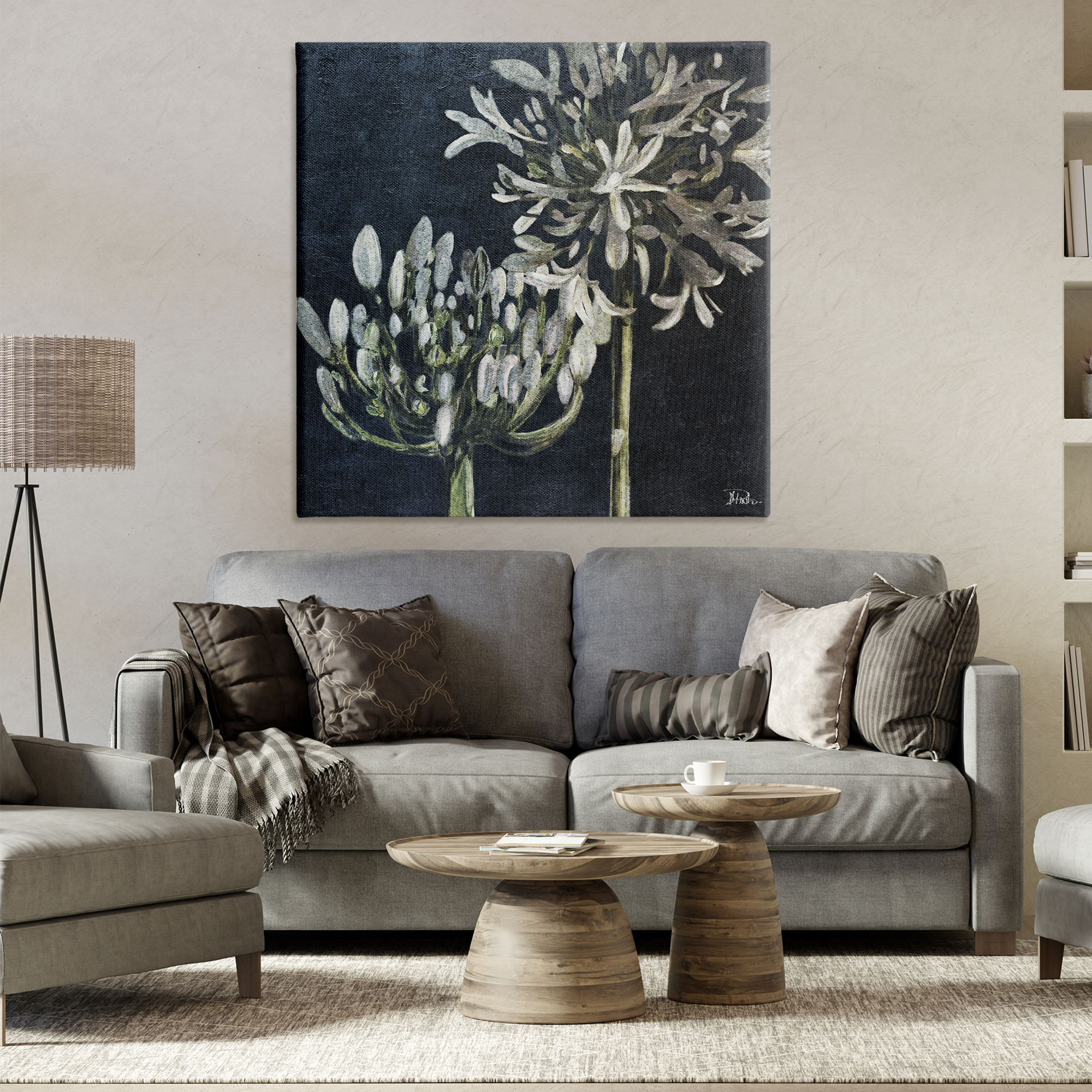 Stupell Industries Blooming White Herbs Botanical & Floral Painting Gallery Wrapped Canvas Art Print Wall Art, 36 x 36