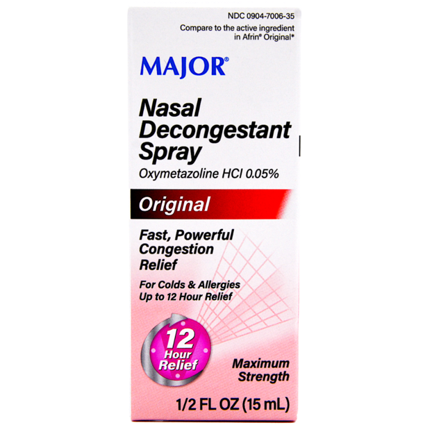 Major Maximum Strength 12 Hour Nasal Decongestant Congestion Relief