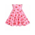 thumbnail image 5 of Girls Dress Pink Strawberry V-neck Sweet Summer Sleeveless Casual 4 Years, 5 of 6
