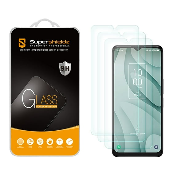 (3 Pack) Supershieldz Designed for TCL 40 X 5G / TCL 40 XE 5G Tempered Glass Screen Protector, Anti Scratch, Bubble Free