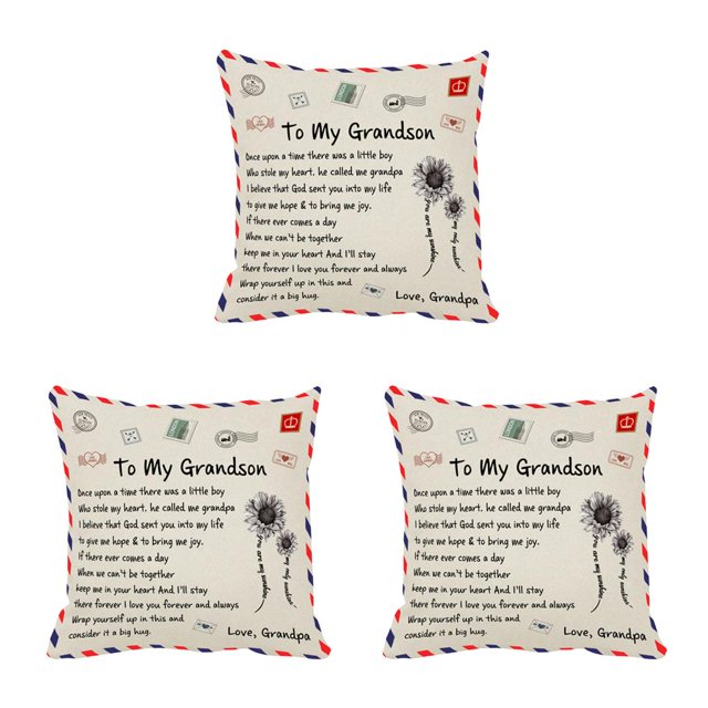 Monstrate Funda de almohada Funda de almohada cuadrada de fibra Funda de cojín de sofá lavable con letras, GP to Grandson Type1 NO1