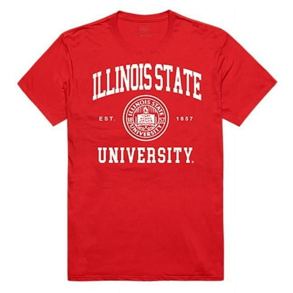 W Republic Apparel 526-124-RED-01 Illinois State University Seal Tee Shirt for Men - Red, Small