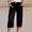 Black, variant on Capri Pants for Women Summer Baggy Comfy Straight Wide Leg Solid Elastic Waist Cropped Capris Soft Slacks(Dark Green,XL)
