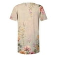 thumbnail image 5 of Otvok Women'S Short Sleeve Tops Plus Size Spring Summer Casual Printed Pullover with V-Neck Button Pleats, 5 of 6