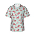 thumbnail image 2 of Goofa Watermelon Hawaiian Shirt for Men, Unisex Summer Beach Casual Short Sleeve Button Down Shirts,Aloha Tropical Floral print shirt-Small, 2 of 9