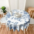 thumbnail image 5 of Blue Floral Tablecloth 70 x 70 Inch Round Chinoiserie Flowers Decorative Table Cloth Rustic Fabric Farmhouse Washable Table Cover for Picnic Party Holiday Home Indoor Outdoor, 5 of 6