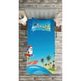thumbnail image 3 of Ambesonne Christmas Quilted Bedspread Set 2 Pcs, Surfing Santa Beach, Twin Size, Multicolor, 3 of 3