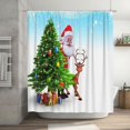 thumbnail image 6 of JOOCAR Christmas Tree Reindeer Waterproof Shower Curtain Bathroom Curtains christmas bathroom decoration with 12 hooks 72x72 in, 6 of 6