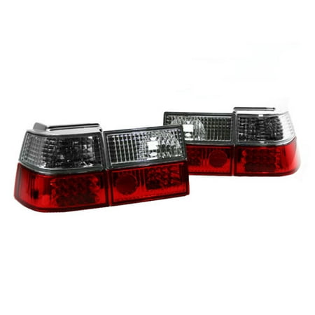 Euro Tail Lamps Crystal - 90-96 VW CORRADO EURO LED TAILLIGHTS - CRYSTAL CLEAR/RED