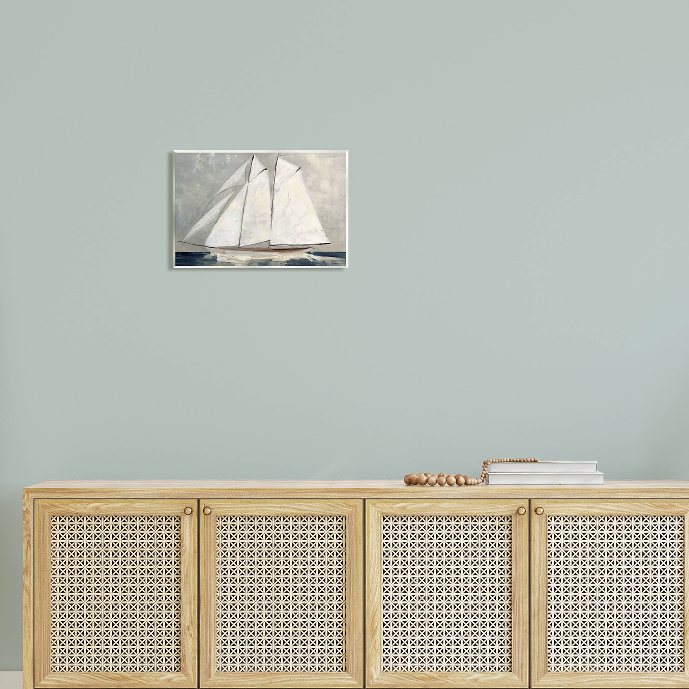 Stupell Industries Nautical Sailboat Dark Ocean Water Painting Unframed Art Print Wall Art, Design by Sally Swatland