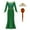 B, variant on Princess Green Costume Dress with Accessories for Girls Halloween Birthday Cosplay Outfits, SIZE 3-9