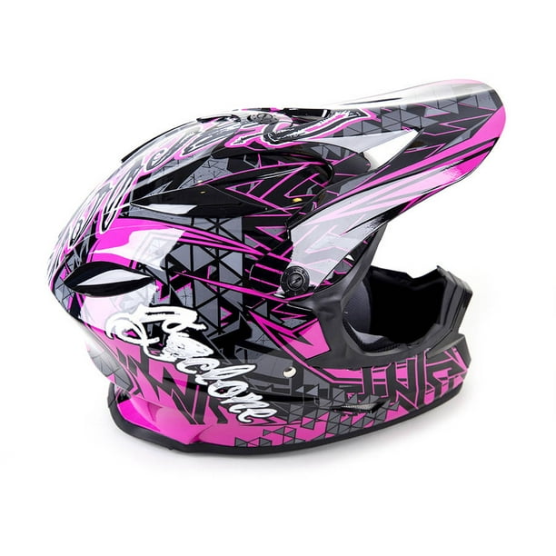 Cyclone ATV MX Motorcross Dirt Bike Quad Offroad Helmet, Youth Pink