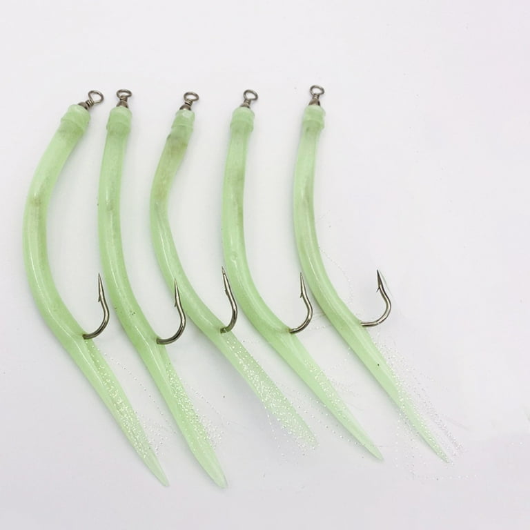 Splihome 5Pcs Codfishfishing Eel Tube Jig Bait Shank offset Hook Barbed  Octopus Hook Eel Hook Trolling Suit Lure Soft Bait Bioni C Baitgreen 8 -  Walmart.com