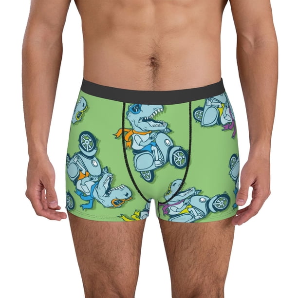 Fotbe Motorcycle Riding Dinosaur Calzoncillos Tipo Boxer con Bolsa de Soporte Total para Hombre, X-Temp Fresco, Transpirable y de Secado Rápido-Large