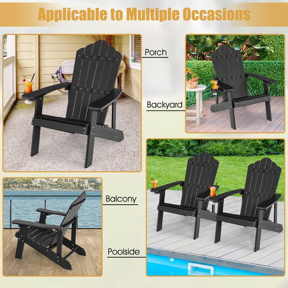 Aimee Lii Weather Resistant Outdoor Chair with Cup Holder, Outdoor Patio Furniture, Black Aimee Lii Weather Resistant Outdoor Chair with Cup Holder, Outdoor Patio Furniture, Black