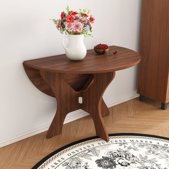 Oufan 43" Folding Dining Table, Wood Farmhouse Dining Table, Party Table for Dining Room, Kitchen