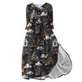 thumbnail image 2 of WFJCJPAF 2025 New Product Denim Dresses for Women,Large Size Women's Halloween Printed Seven Quarter Sleeved Lapel Dress - Black S, 2 of 5