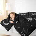 thumbnail image 3 of Homewish Gothic Skull Moth Twin Bedding for Women, Star Moon Botanical Aesthetic Bedding Comforter Set, Black Reversible, 7 Pieces, 3 of 7