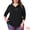 Black, variant on DARING DIVA Women's Plus V Neck Button Fall Pullover Shirt Loose Blouse 1X Black