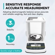 LAB FISH Analytical Balance 200g x 0.001g, High Precision Lab Scale with Dual Backlit LCD Display, External Calibration, Glass Windshield for Jewelry, Pharmacy, Laboratory Use