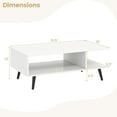 thumbnail image 3 of Gymax 2-Tier Coffee Table w/ Compartments & Metal Legs Rectangle Tea Cocktail Table White, 3 of 10