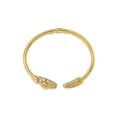 thumbnail image 2 of Gem & Harmony 14K Yellow Gold Snake Head Hinged Bangle Bracelet for Women, 2 of 5