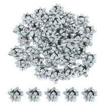 Uxcell Mini Star Gift Bows, 100 Count Small Laser Bows Silver