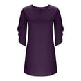 thumbnail image 4 of Summer Dresses for Women 2025 Casual Elegant Round Neck Cape Sleeve Flowy Party Dress for Daily Wear and Events Wedding Guest Dress Purple S, 4 of 4