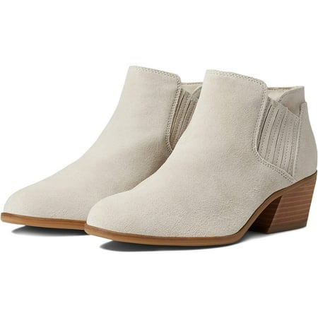 

Dr. Scholl s Libra Oyster Leather Stacked Heel Pull On Almond Toe Ankle Boots (Oyster Leather 10)