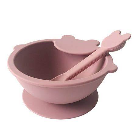 

Food Baby Feeding Set with Spoon Silicone Suction Bowls - First Stage Feed Silicone Plate H