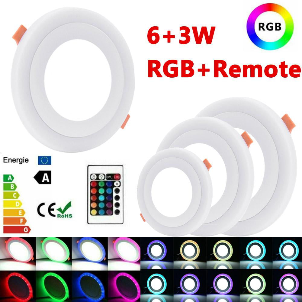 White RGB Dual Color LED Light LED Ceiling Recessed Panel Downlight Spot Lamp AC 