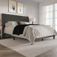 thumbnail image 2 of Home Design Sidney Twin Upholstered Panel Bed with Durable Engineered Wood and Recycled Materials, Dark Gray, Easy Assembly, 2 of 5
