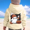 thumbnail image 2 of Gunia Toddler Halloween Ghost Sweatshirt Boy Girl Hoodie Long Sleeve Soft Sweatshirt Graphic Cute Pullovers Top Clothes Fall Beige 3-4 Years, 2 of 6