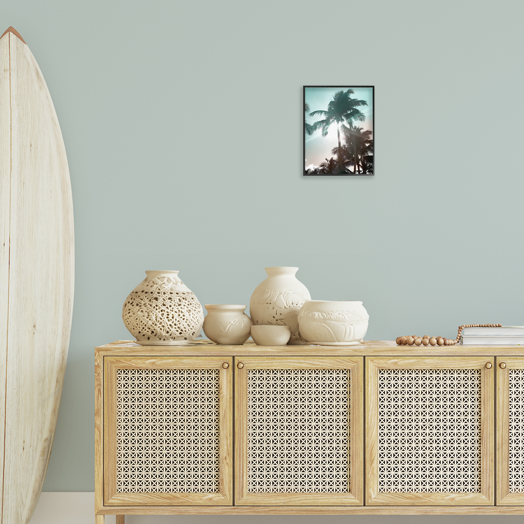 Stupell Industries Shady Palm Trees Coastal Photography Black Framed Art Print Wall Art, 11 x 14