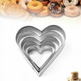 thumbnail image 1 of Juego de 3 cortadores de galletas "Corazón" - 3 tamaños - Cortadores de galletas aptos para lavavajillas fabricados en acero inoxidable - Para hornear galletas y ojos Linzer, 1 of 1