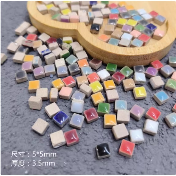 KALLORY Ceramic Craft Tiles for Projects, Decorative Wall, Floor, and Furniture Applications