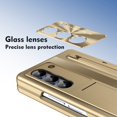 thumbnail image 5 of Dteck for Samsung Galaxy Fold 5 Case with S Pen & Pen Holder, Tempered Glass Screen Protector Hinge Protection PC Case Shockproof Stand Luxury Cover for Galaxy Z Fold 5,Gold, 5 of 8