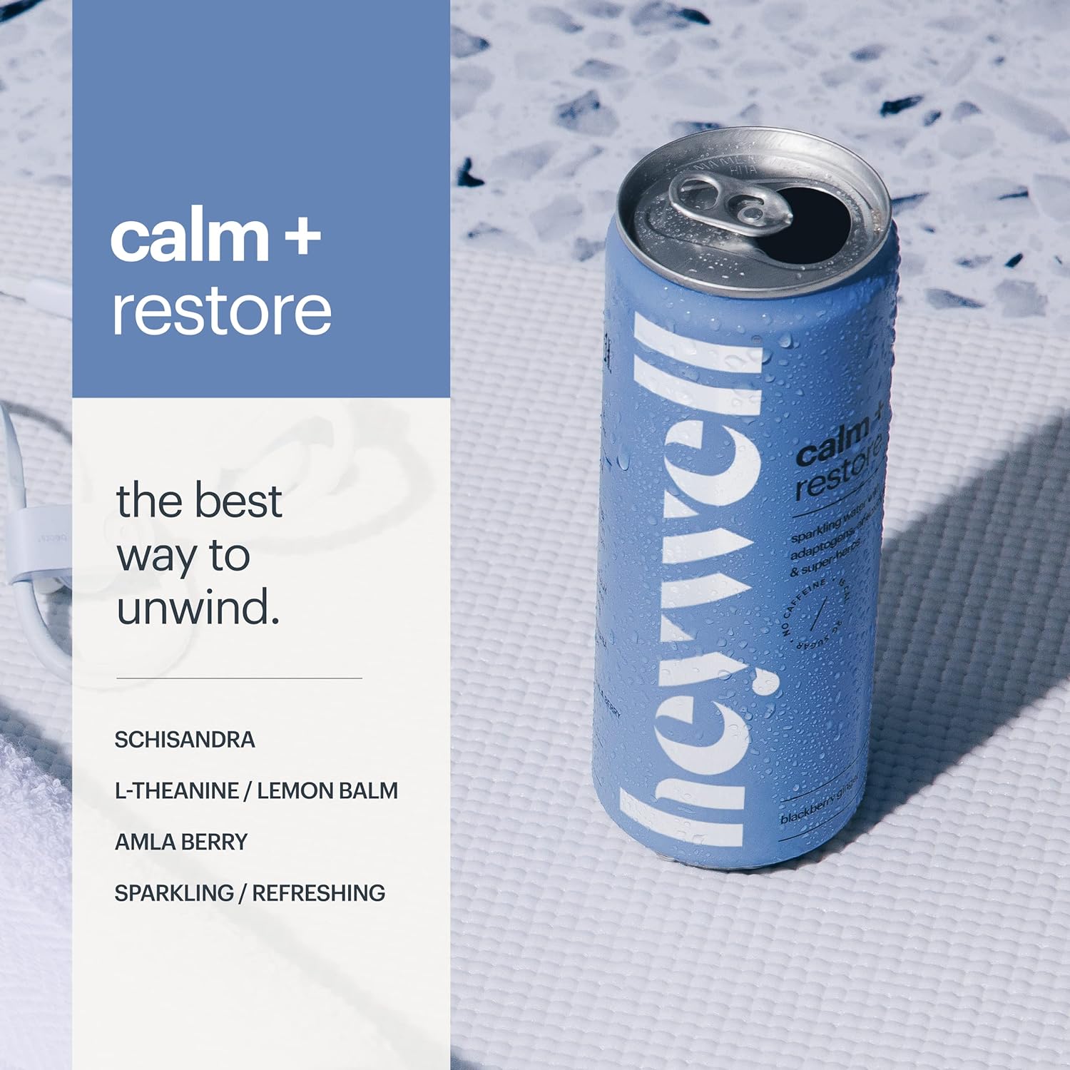 Pack Of 12 Heywell Sparkling Beverage Calm Restore Blackberry Pack Of 12 Heywell Sparkling Beverage Calm Restore Blackberry