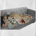 thumbnail image 6 of Tropical Soft Flannel Fleece Throw Blanket, Collage Macro Photos of Seashells Pearls Pebbles and Starfish on Sandy Beach, Cozy Plush for Indoor and Outdoor Use, 50" x 60", Multicolor, by Ambesonne, 6 of 6