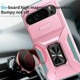 thumbnail image 2 of Dteck Shockproof Case for Google Pixel 9 Pro XL, with Slide Lens Cover Military Grade Ring Stand Protection Anti-Slip Phone Case, Rosegold, 2 of 8