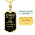 thumbnail image 3 of Psalm 127:3 Stainless Steel or 18k Gold Premium Swivel Dog Tag Keychain, 3 of 8