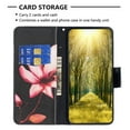 thumbnail image 4 of iPhone 14 Pro Max Case Cute Embossed Pattern Premium Leather Wallet Cover Flip Stand Credit Card Slots Pocket Holder Magnetic Closure Folio Case for iPhone 14 Pro Max, Lotus, 4 of 8