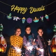 thumbnail image 2 of Happy Diwali Banner Glitter, Diwali Party Decorations, Indian Festival of Lights Themed Garland for Hindu Deepavali Party Supplies for Home House Yard, 2 of 6